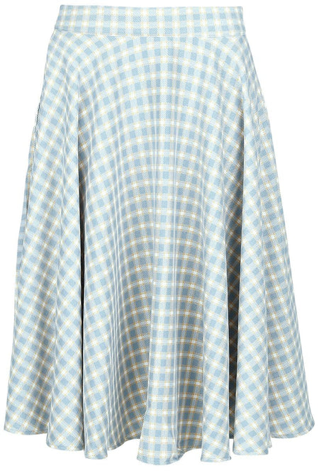 Jupe mi-longue Rockabilly de Banned Retro - Cary Blue - Jupe à Carreaux - XS à XL - pour Femme - bleu/blanc - Banned Retro