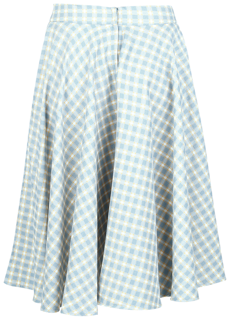 Jupe mi-longue Rockabilly de Banned Retro - Cary Blue - Jupe à Carreaux - XS à XL - pour Femme - bleu/blanc - Banned Retro - View 2