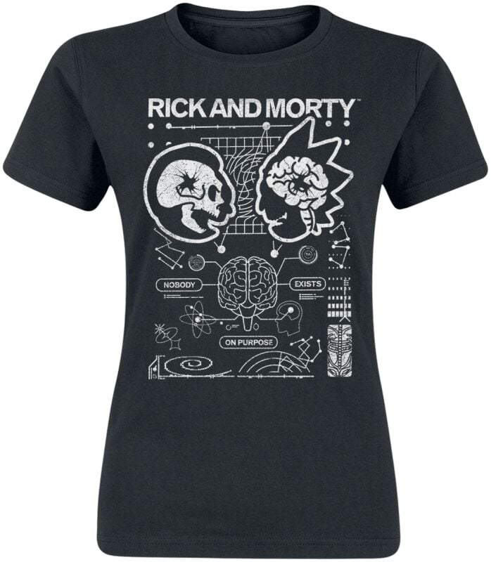 T-Shirt Manches courtes  de Rick & Morty - Nobody Exists On Purpose - L à XXL - pour Femme - noir - Rick & Morty