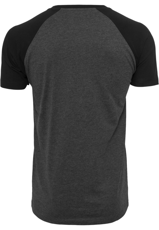 T-Shirt Manches courtes  de Build Your Brand - T-Shirt Raglan Contrastant - S à XXL - pour Homme - noir/gris - Build Your Brand - View 2
