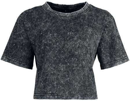 T-Shirt Manches courtes  de Build Your Brand - T-Shirt Court Délavé - S à XL - pour Femme - gris - Build Your Brand