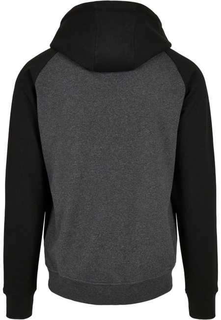 Sweat-shirt à capuche  de Build Your Brand - Sweat à Capuche Raglan Basique - S à M - pour Homme - gris/noir - Build Your Brand - View 2