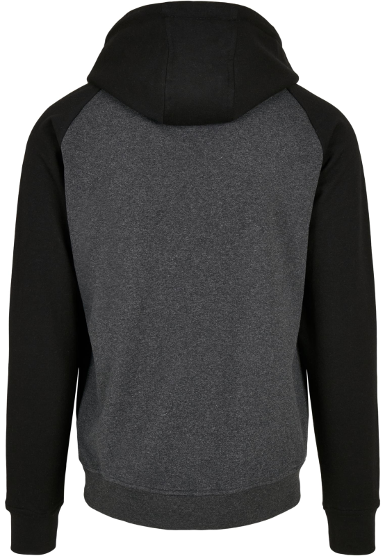Sweat-shirt à capuche  de Build Your Brand - Sweat à Capuche Raglan Basique - S à M - pour Homme - gris/noir - Build Your Brand - View 2