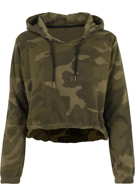 Sweat-shirt à capuche  de Build Your Brand - Sweat à Capuche Court Camouflage - L à XL - pour Femme - camouflage - Build Your Brand