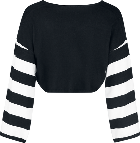 Pull tricoté Gothic de Banned Alternative - Annabelle Bat Jumper - S à XL - pour Femme - noir/blanc - Banned Alternative - View 2