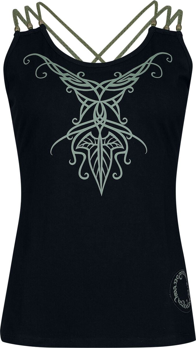 Top  de Le Seigneur Des Anneaux - Elfes de Mirkwood - Feuille de Lórien - S à XXL - pour Femme - noir - Le Seigneur Des Anneaux