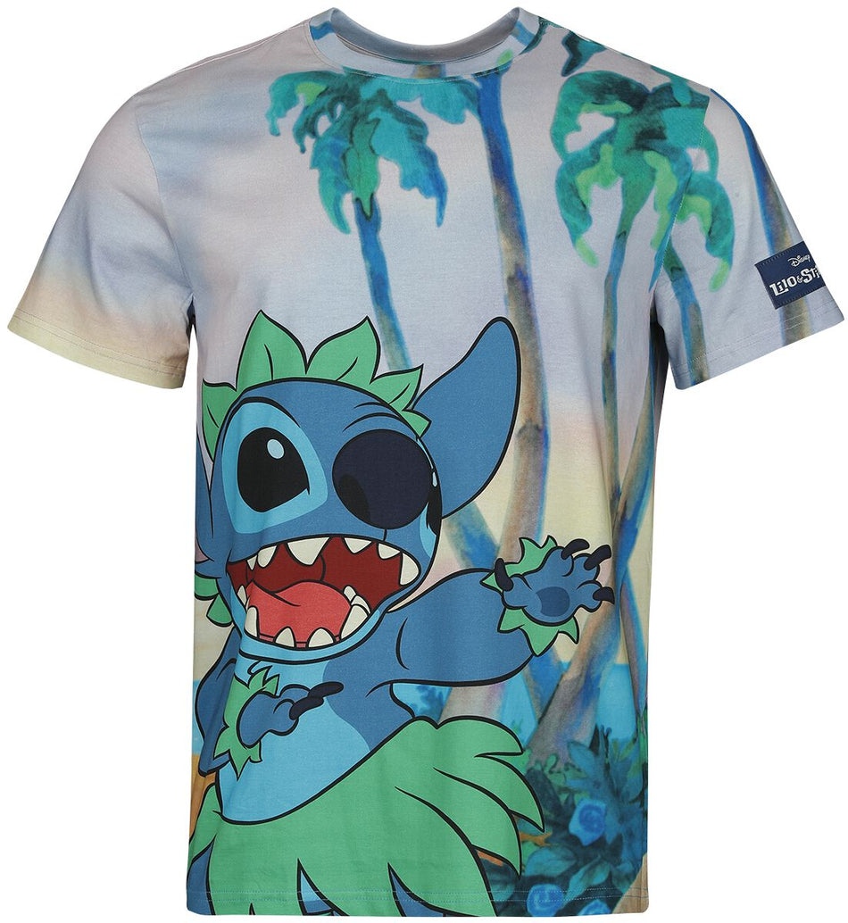T-Shirt Manches courtes Disney de Lilo & Stitch - Tropical - M à XXL - pour Homme - multicolore - Lilo & Stitch