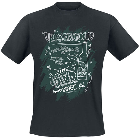 T-Shirt Manches courtes  de Versengold - Im Bier sind Dinge drin - S à XXL - pour Homme - noir - Versengold