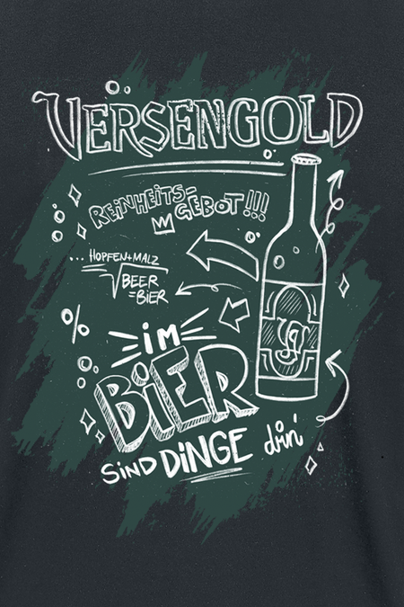 T-Shirt Manches courtes  de Versengold - Im Bier sind Dinge drin - S à XXL - pour Homme - noir - Versengold - View 2