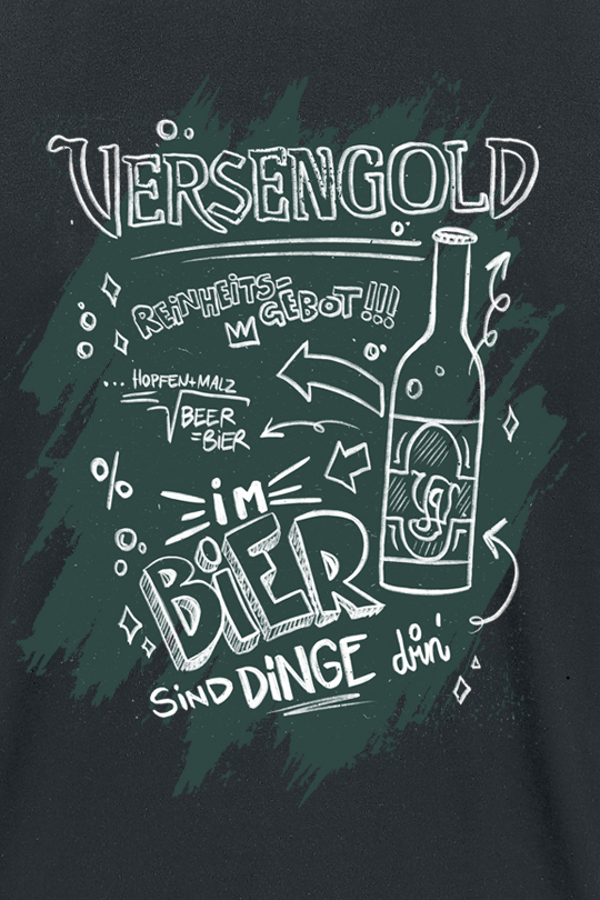 T-Shirt Manches courtes  de Versengold - Im Bier sind Dinge drin - S à XXL - pour Homme - noir - Versengold - View 2