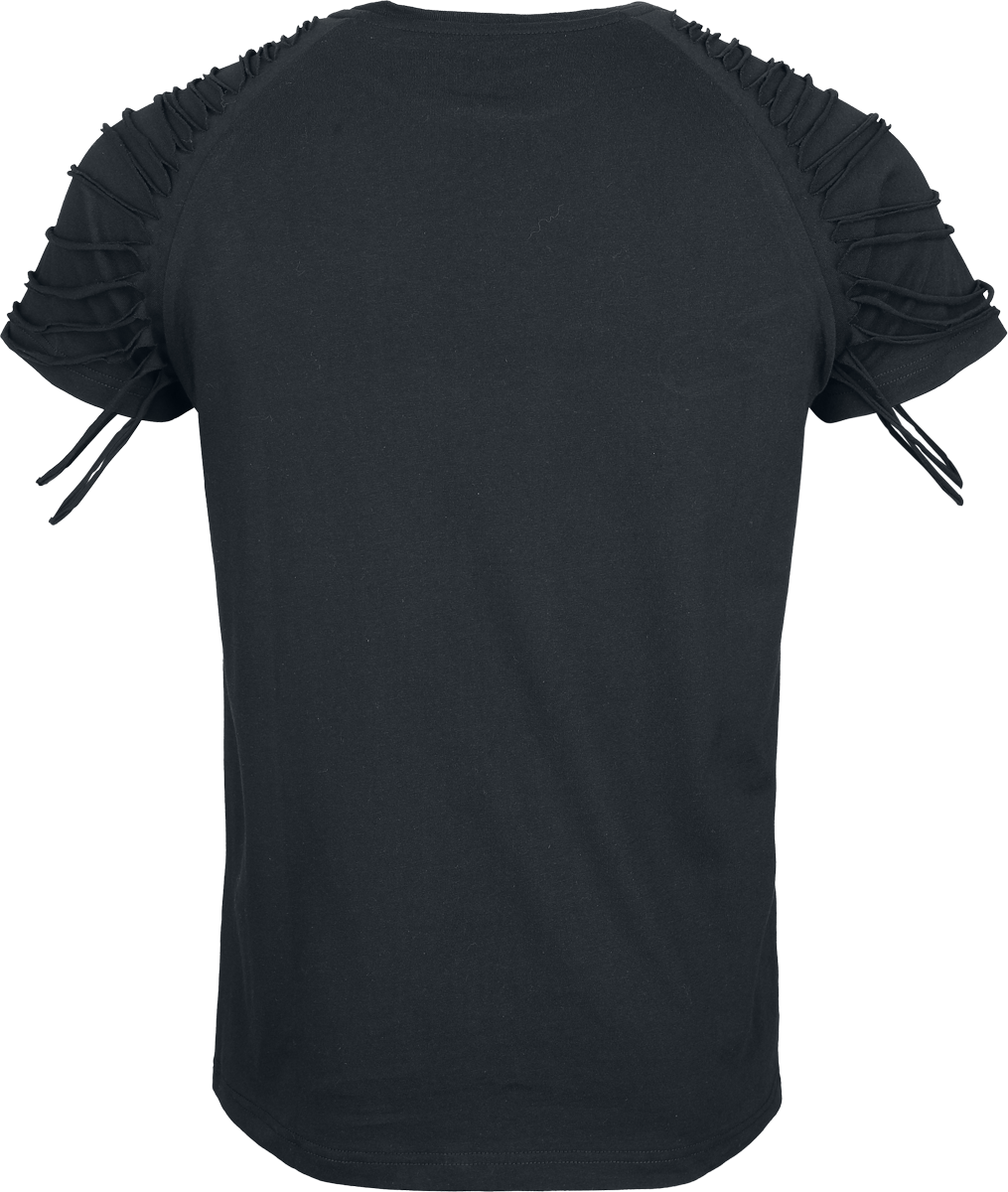 T-Shirt Manches courtes  de Gothicana by EMP - T-Shirt with Distressed Shoulders - M à XXL - pour Homme - noir - Gothicana by EMP - View 2
