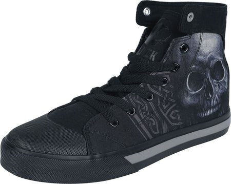 Baskets hautes  de Black Premium by EMP - Sneaker with Skull Print - EU37 à EU47 - pour Unisexe - noir - Black Premium by EMP