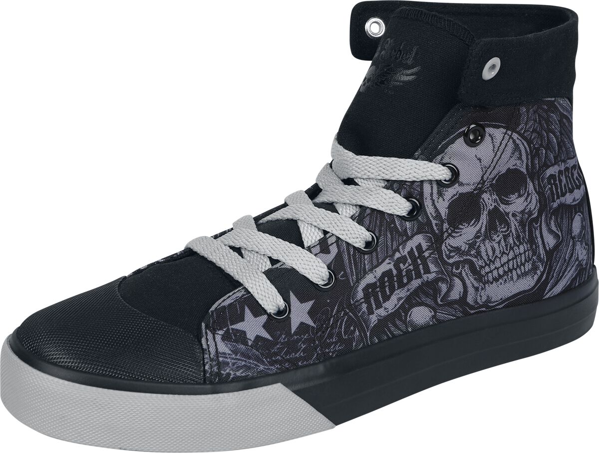Baskets hautes  de Rock Rebel by EMP - Old School Cyber Skull - Baskets - EU37 à EU39 - pour Unisexe - noir - Rock Rebel by EMP