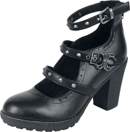 Talons hauts Gothic de Gothicana by EMP - Escarpins avec Sangles & Clous - EU37 à EU41 - pour Femme - noir - Gothicana by EMP