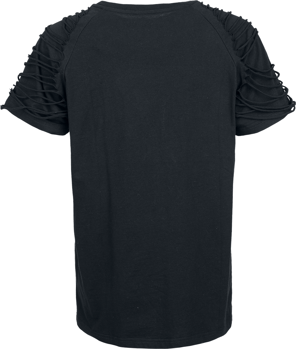T-Shirt Manches courtes Gothic de Gothicana by EMP - T-Shirt with Distressed Shoulders - S à XXL - pour Femme - noir - Gothicana by EMP - View 2