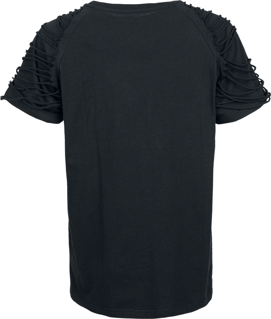 T-Shirt Manches courtes Gothic de Gothicana by EMP - T-Shirt with Distressed Shoulders - S à XXL - pour Femme - noir - Gothicana by EMP - View 2