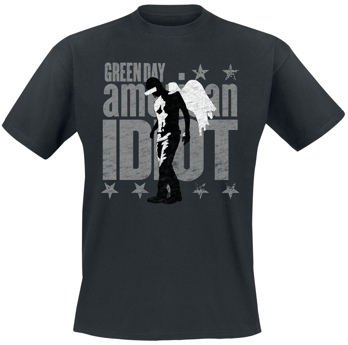 T-Shirt Manches courtes  de Green Day - American Idiot Angel - M à XXL - pour Homme - noir - green day