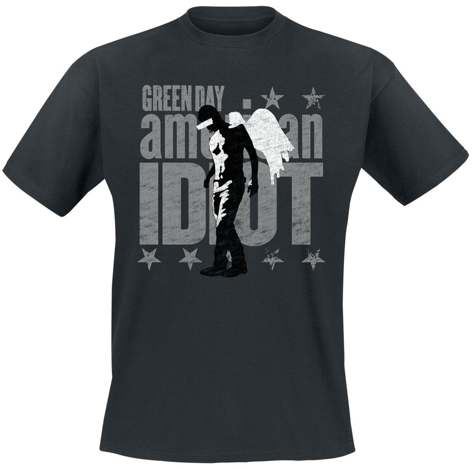 T-Shirt Manches courtes  de Green Day - American Idiot Angel - S à XXL - pour Homme - noir - green day