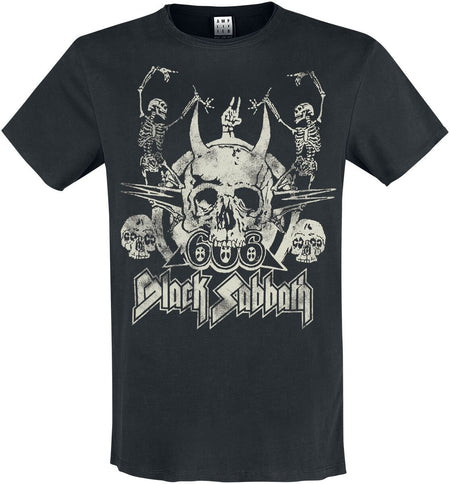 T-Shirt Manches courtes  de Black Sabbath - Amplified Collection - Dancing Skulls - S à XXL - pour Homme - noir - Black Sabbath