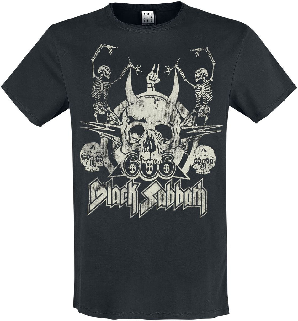 T-Shirt Manches courtes  de Black Sabbath - Amplified Collection - Dancing Skulls - S à XXL - pour Homme - noir - Black Sabbath