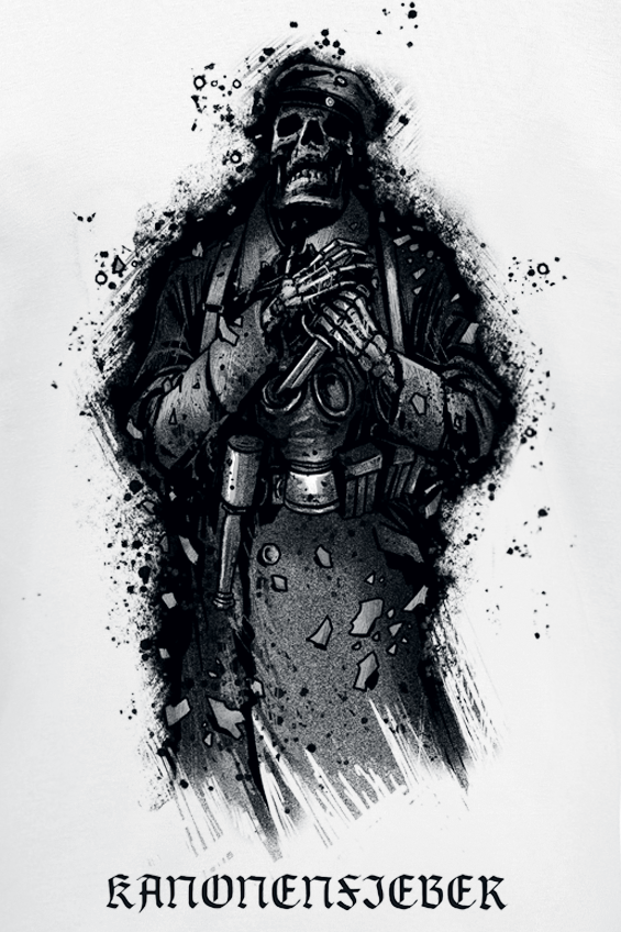 T-Shirt Manches courtes  de Kanonenfieber - Soldatengrab - S à XXL - pour Unisexe - blanc - Kanonenfieber - View 2