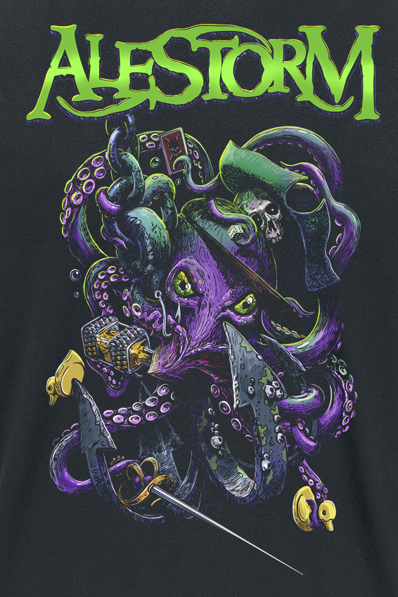 T-Shirt Manches courtes  de Alestorm - Octopus - S à 3XL - pour Homme - noir - Alestorm - View 2