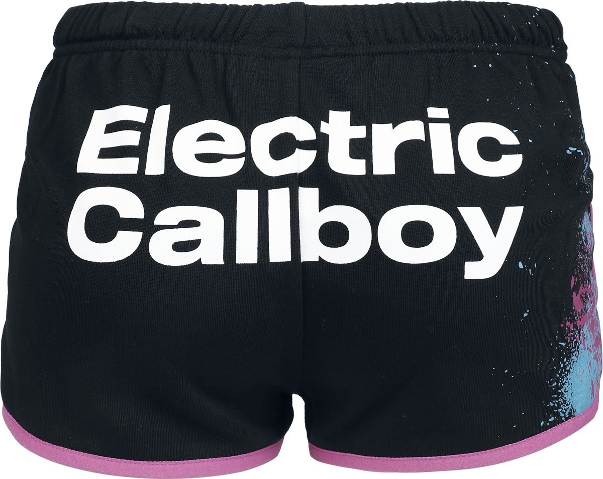 Short  de Electric Callboy - EMP Signature Collection - L à XL - pour Femme - noir/rose - Electric Callboy - View 2