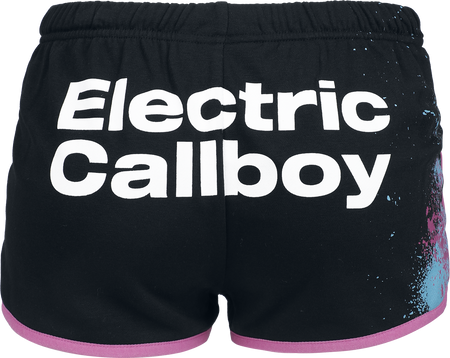 Short  de Electric Callboy - EMP Signature Collection - L à XL - pour Femme - noir/rose - Electric Callboy - View 2