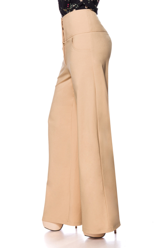 Pantalon en toile Rockabilly de Belsira - Marlenehose - S à 3XL - pour Femme - beige - Belsira - View 2