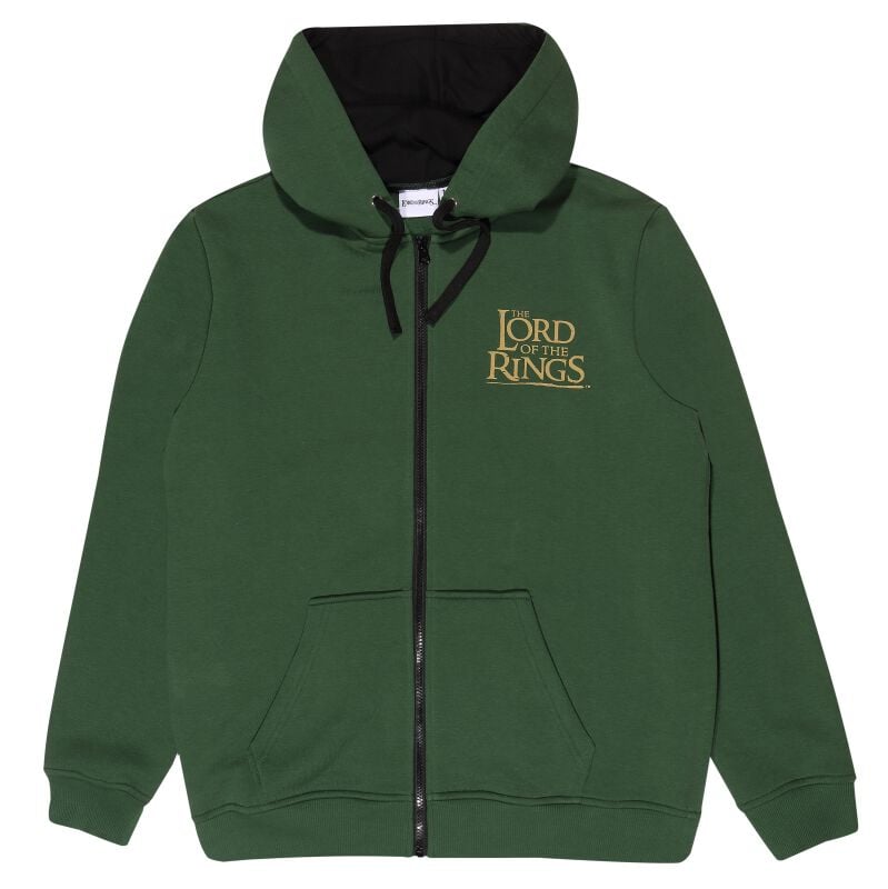 Sweat-shirt zippé à capuche  de Le Seigneur Des Anneaux - Logo - S à L - pour Homme - vert - Le Seigneur Des Anneaux