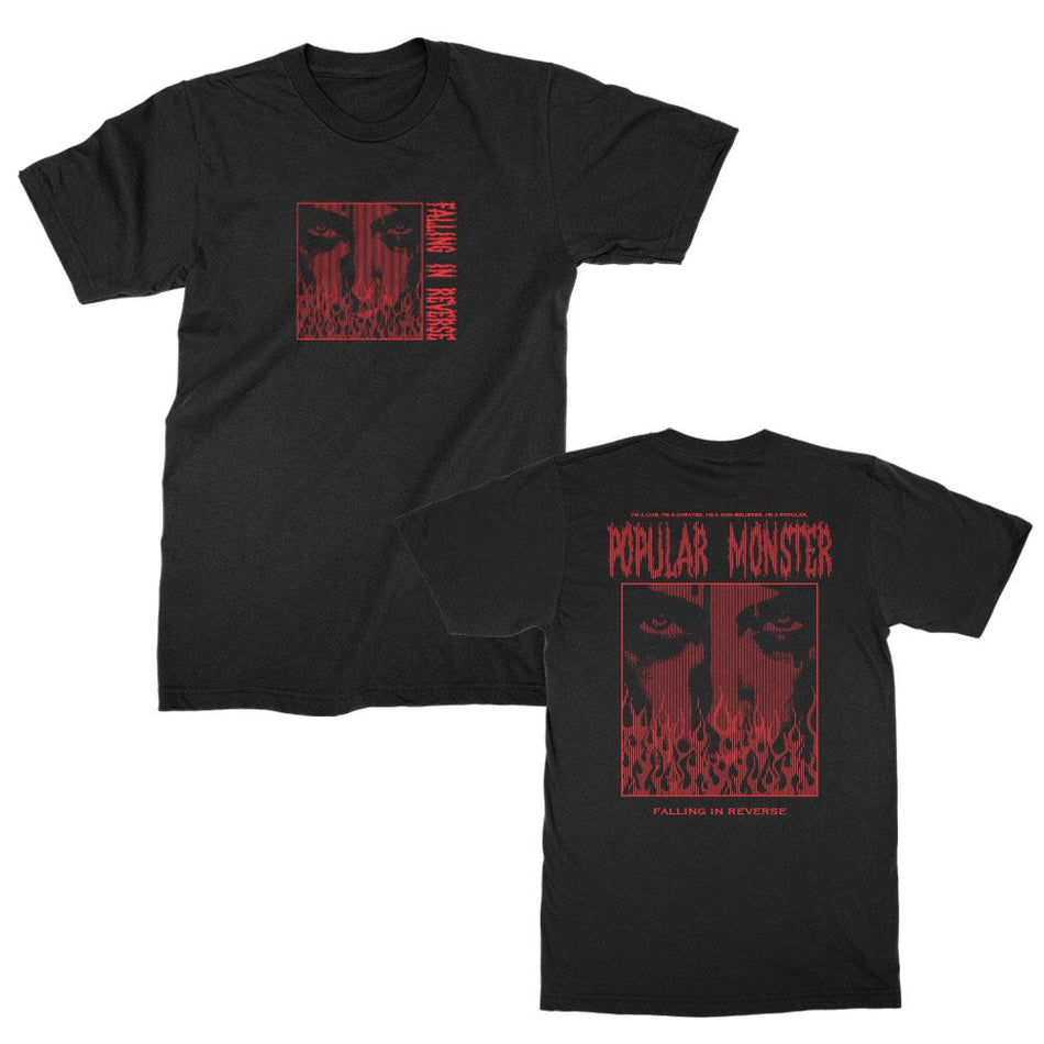 T-Shirt Manches courtes  de Falling In Reverse - Popular Monster Flame - S à XXL - pour Homme - noir - Falling In Reverse