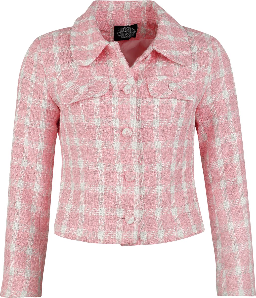 Veste mi-saison  de H&R London - Gemma Gingham Jacket - XS à XXL - pour Femme - blanc/rose - H&R London
