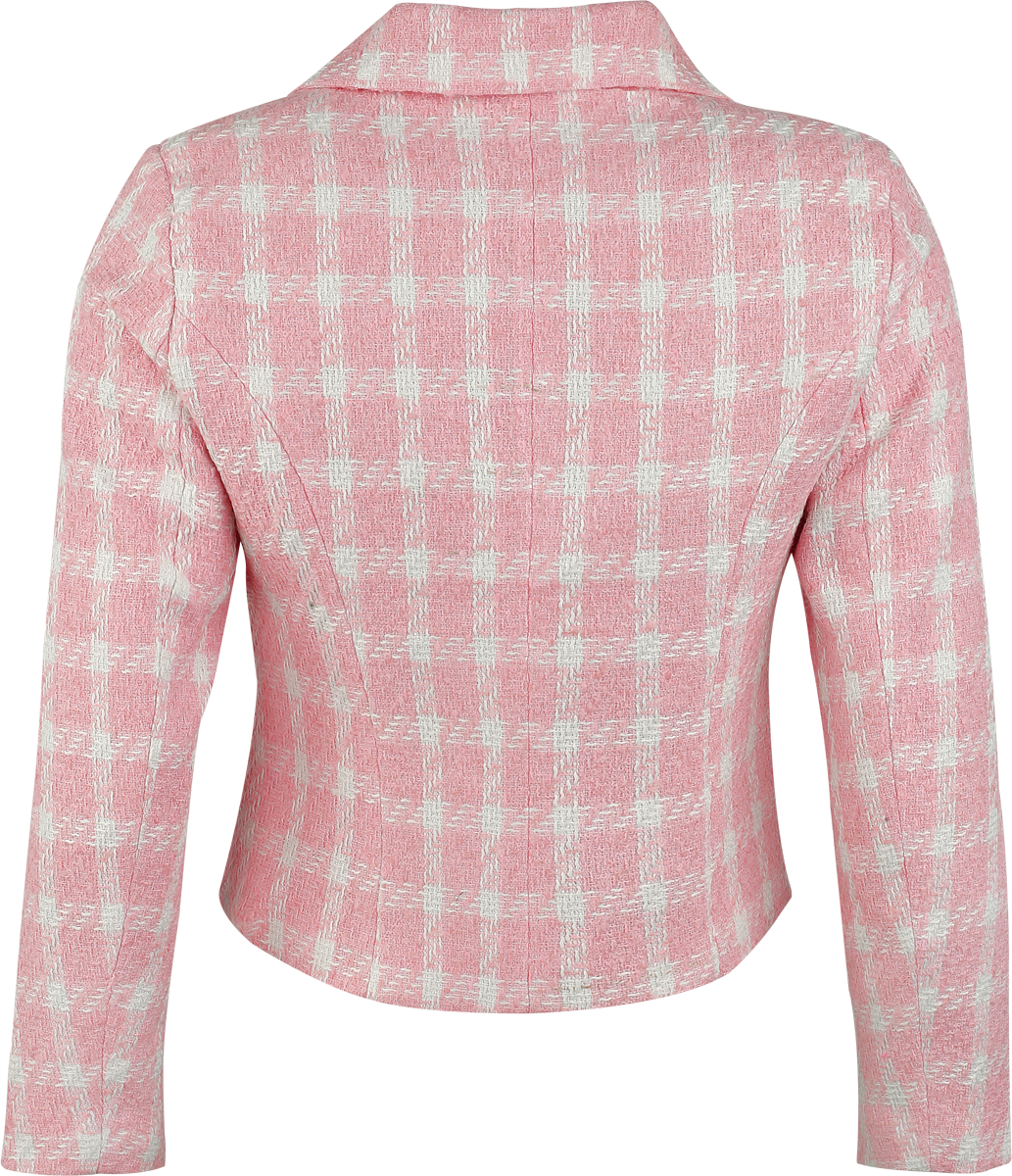 Veste mi-saison  de H&R London - Gemma Gingham Jacket - XS à XXL - pour Femme - blanc/rose - H&R London - View 2