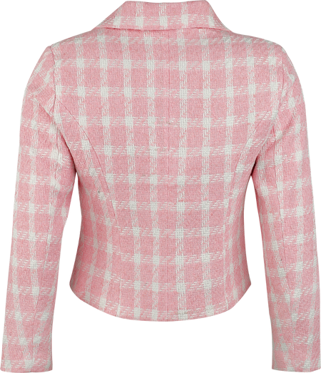 Veste mi-saison  de H&R London - Gemma Gingham Jacket - XS à XXL - pour Femme - blanc/rose - H&R London - View 2