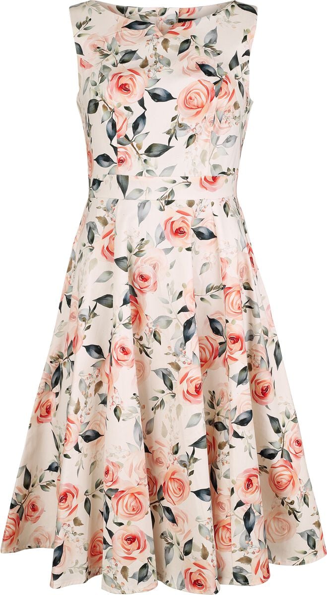 Robe mi-longue  de H&R London - Peach Roses Swing Dress - XS à XXL - pour Femme - multicolore - H&R London
