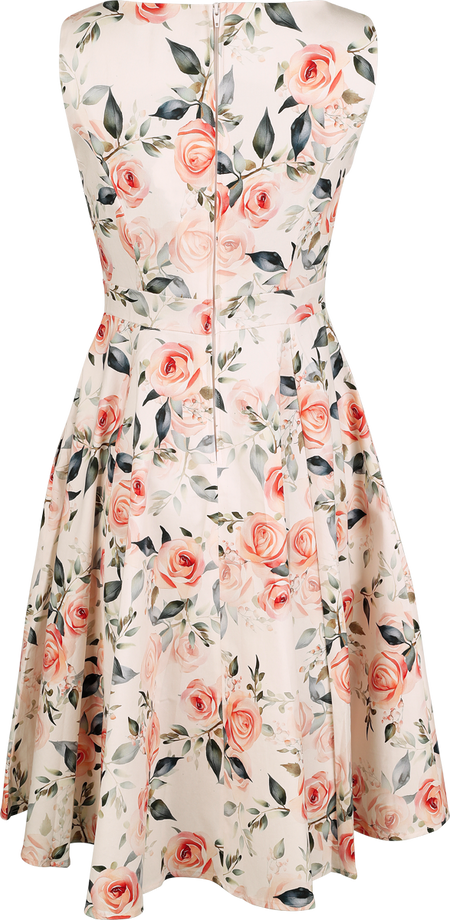 Robe mi-longue  de H&R London - Peach Roses Swing Dress - XS à XXL - pour Femme - multicolore - H&R London - View 2