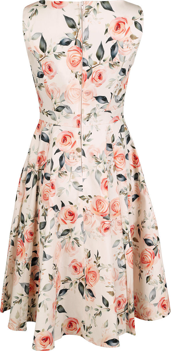 Robe mi-longue  de H&R London - Peach Roses Swing Dress - XS à XXL - pour Femme - multicolore - H&R London - View 2