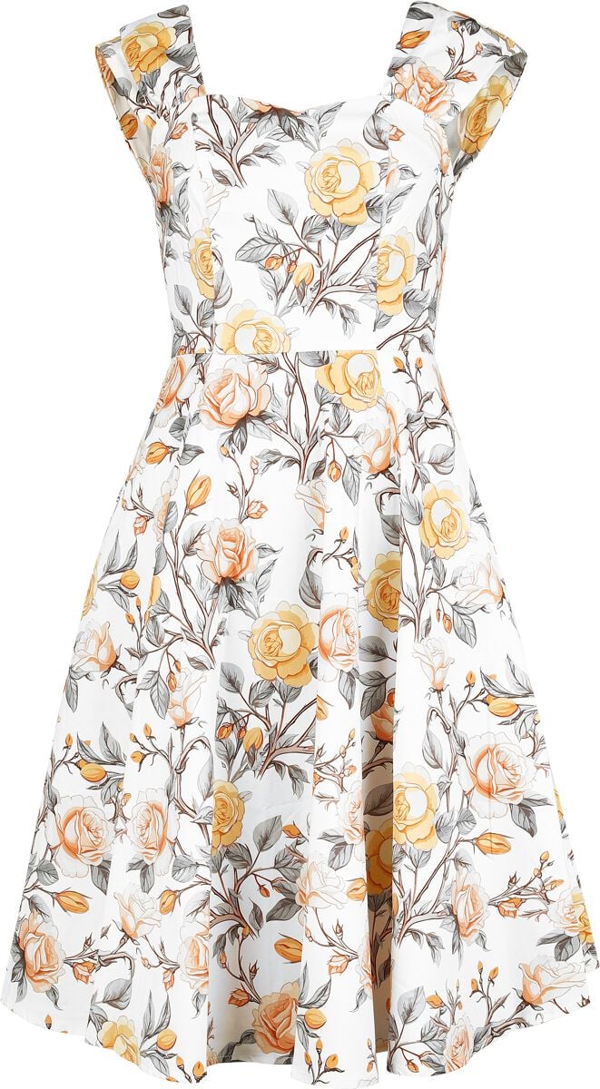 Robe mi-longue  de H&R London - Robe Swing Rose - XS à S - pour Femme - multicolore - H&R London