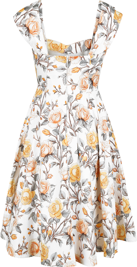 Robe mi-longue  de H&R London - Robe Swing Rose - XS à S - pour Femme - multicolore - H&R London - View 2