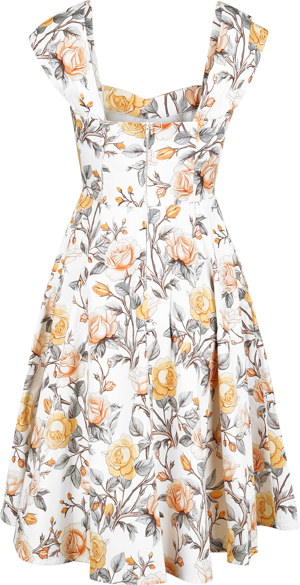 Robe mi-longue  de H&R London - Robe Swing Rose - XS à S - pour Femme - multicolore - H&R London - View 2