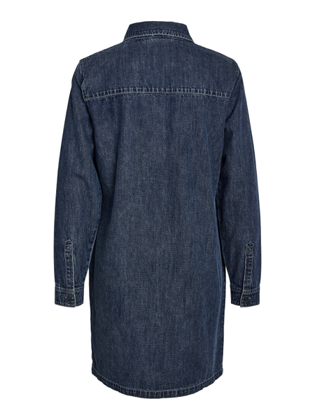 Robe mi-longue  de Noisy May - NMNEW SIGNE L/S DENIM DRESS VI002MB NOOS - XS à S - pour Femme - bleu - Noisy May - View 2