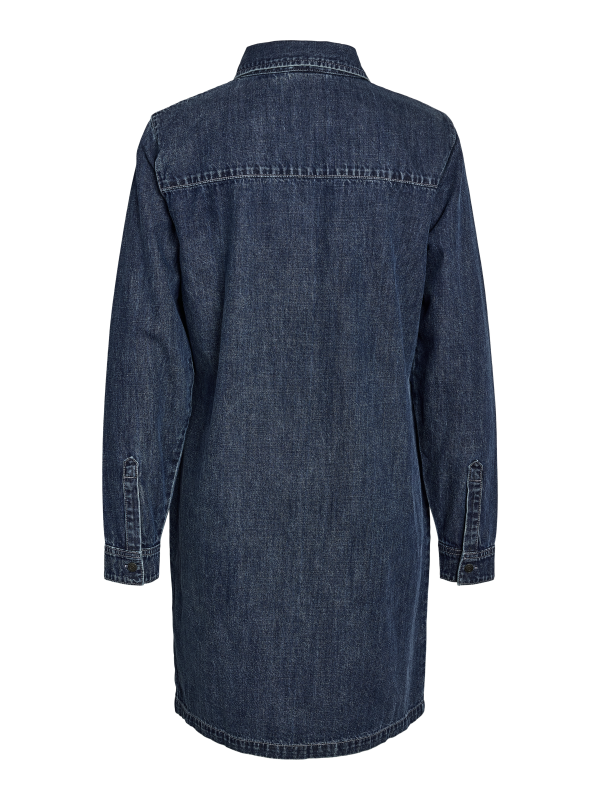 Robe mi-longue  de Noisy May - NMNEW SIGNE L/S DENIM DRESS VI002MB NOOS - XS à S - pour Femme - bleu - Noisy May - View 2
