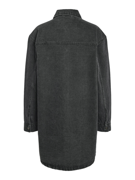 Robe mi-longue  de Noisy May - NMALVA L/S DENIM DRESS AZ387BL FWD NOOS - XS à S - pour Femme - jean noir - Noisy May - View 2