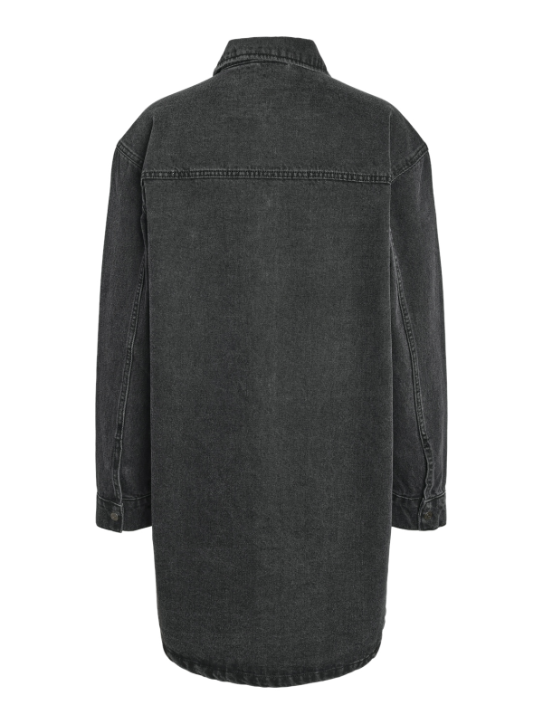 Robe mi-longue  de Noisy May - NMALVA L/S DENIM DRESS AZ387BL FWD NOOS - XS à S - pour Femme - jean noir - Noisy May - View 2