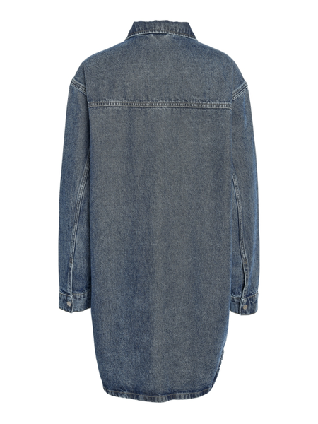 Robe mi-longue  de Noisy May - NMALVA L/S DENIM DRESS AZ351MB FWD NOOS - XS à S - pour Femme - bleu - Noisy May - View 2
