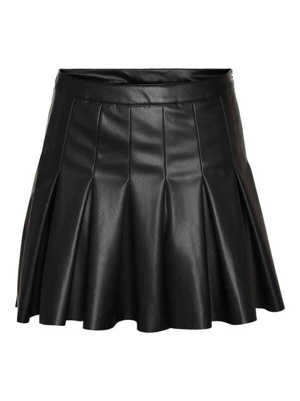 Jupe courte  de Noisy May - NMPAULO HW PLEATED PU MINI SKIRT NOOS - XS à XL - pour Femme - noir - Noisy May