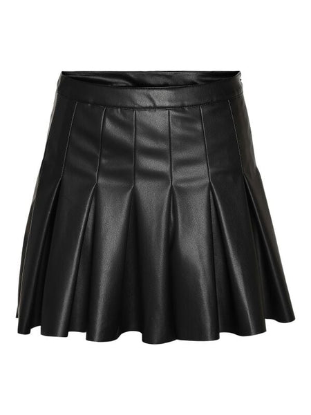 Jupe courte  de Noisy May - NMPAULO HW PLEATED PU MINI SKIRT NOOS - XS à XL - pour Femme - noir - Noisy May
