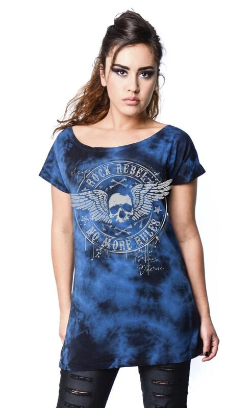 T-Shirt Manches courtes  de Rock Rebel by EMP - S à XXL - pour Femme - bleu - Rock Rebel by EMP