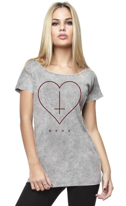 T-Shirt Manches courtes  de Gothicana by EMP - S à XXL - pour Femme - gris - Gothicana by EMP