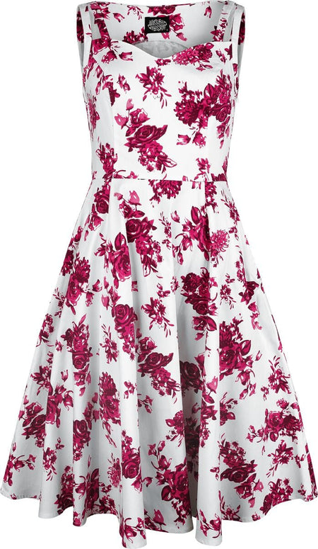 Robe mi-longue  de H&R London - Rosaceae Swing Dress - XS à 4XL - pour Femme - blanc/rose - H&R London